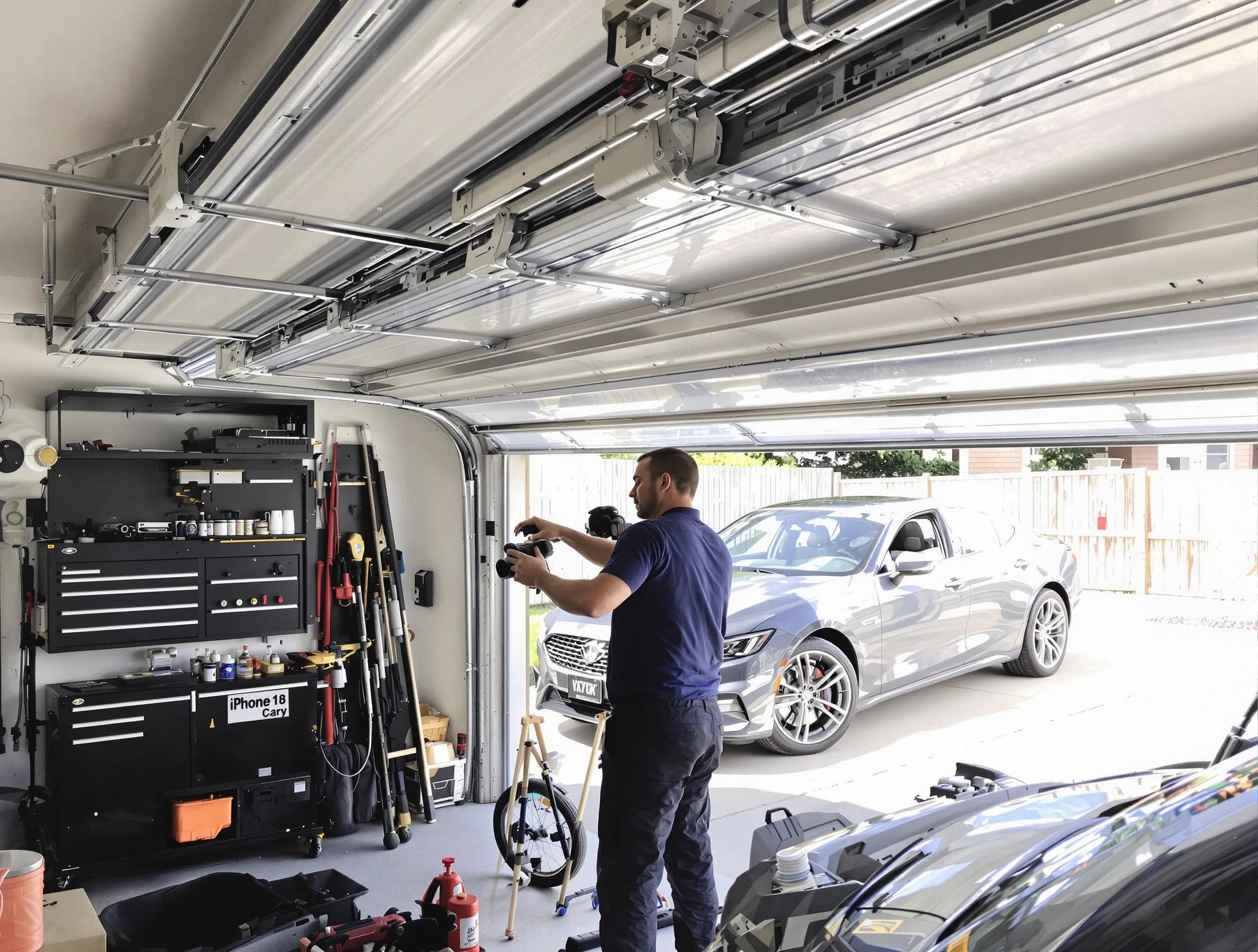 New Brunswick Garage Door Repair technician fixing noisy garage door in New Brunswick