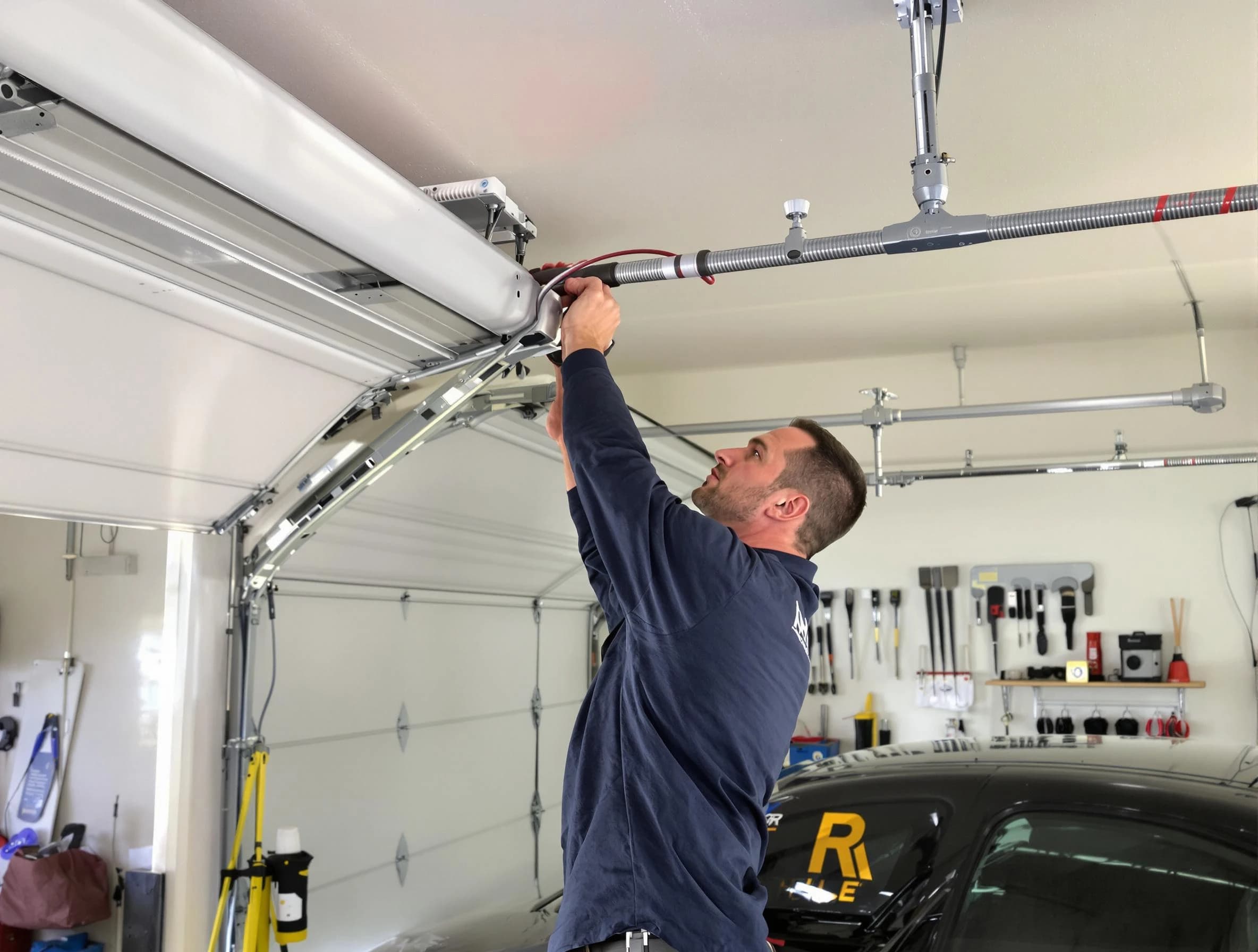 New Brunswick Garage Door Repair technician performing garage door cable repair in New Brunswick